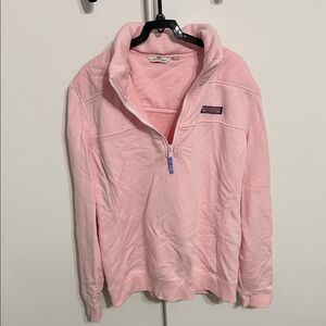 Vineyard Vines Women's Pink Pullover Fleece Quarter Zip